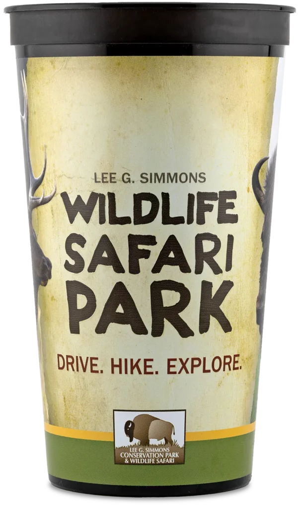 Epsen Hillmer Label Co, promotional cup printing for Lee E. Simmons Convservation Park & Wildlife Safari