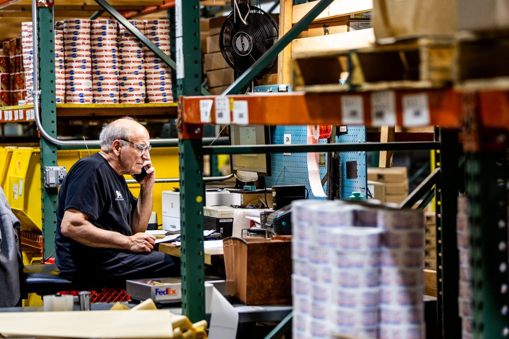 An ongoing discussion to create eco-friendly custom labels for a client product.