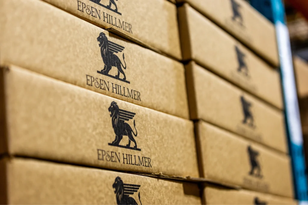 Close up shot of label boxes from product label manufacturer Epsen HIllmer